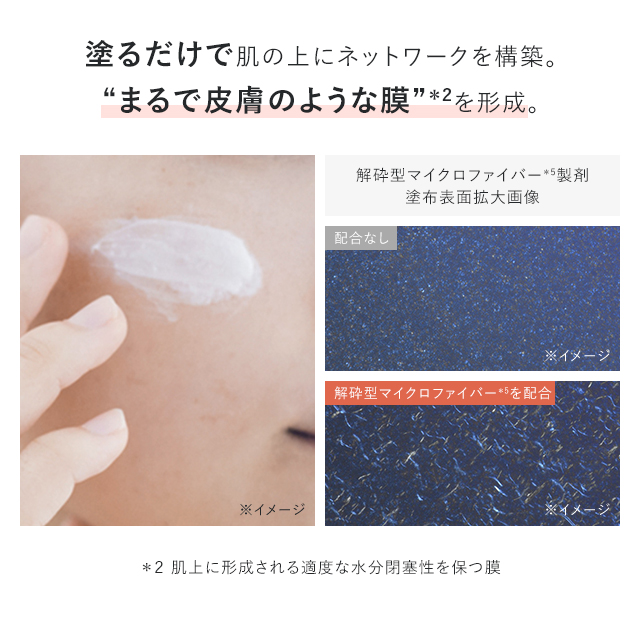 塗るだけで肌の上にネットワークを構築。“まるで皮膚のような膜”を形成。